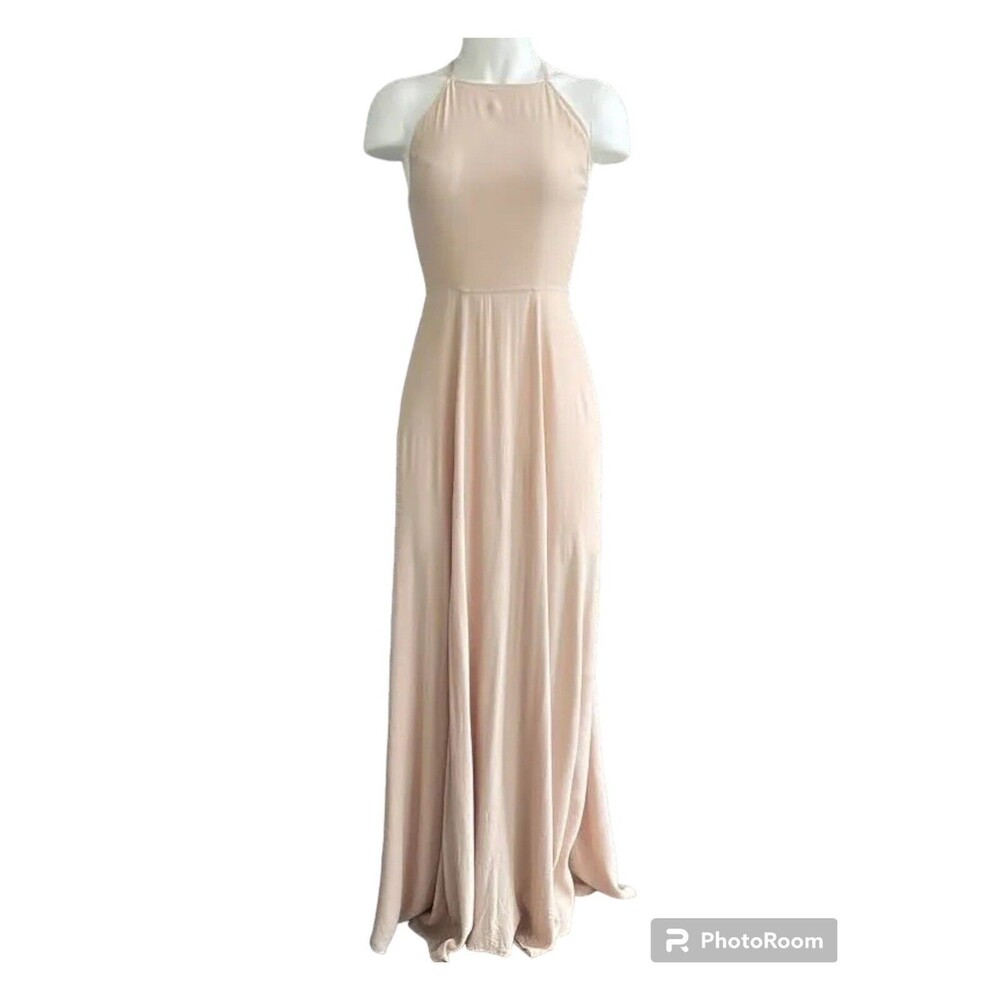 Reformation Size 4 Myrtle Dress Champagne Cream Flowy Maxi  Sleeveless